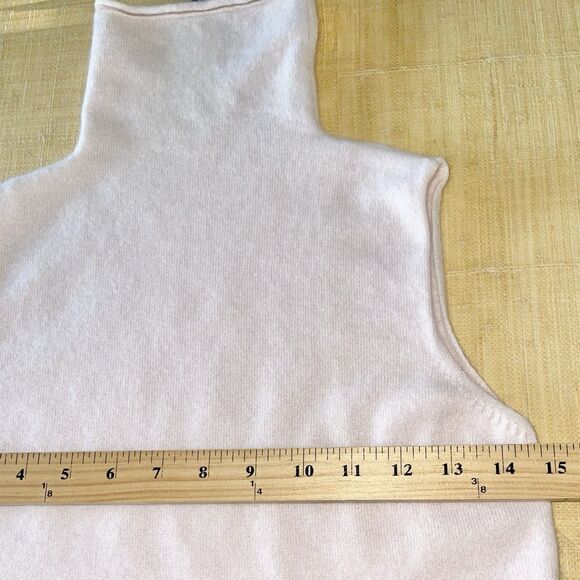 Linda Allard Ellen Tracy Cashmere Top Rose Pink Size 8 Turtle Neck Sleeveless - Picture 5 of 8